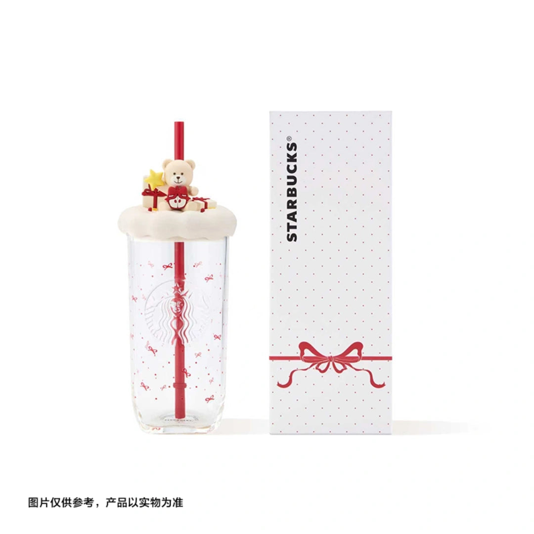 Starbucks 2025 Xmas Triangle 16oz Glass Cup WITH BOX