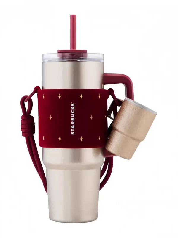 Double Spout Stainless Steel Cup with Cup Sleeve Mini Cup Pendant