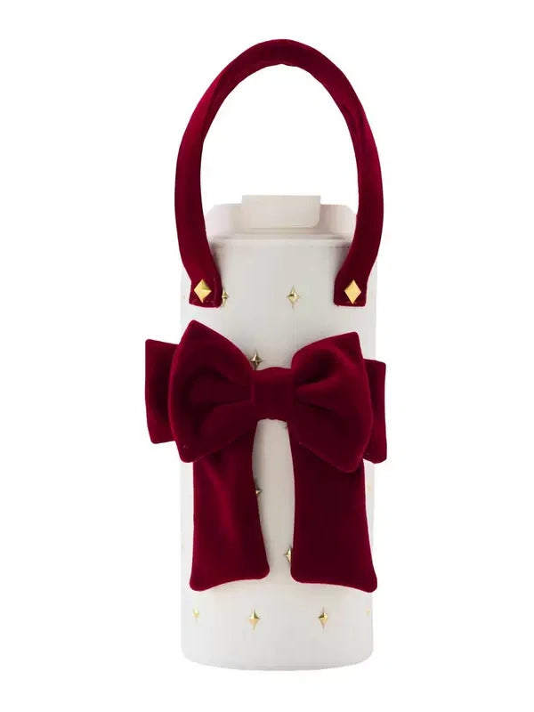 Starbucks Christmas White SS Cup with Red Bow Hand Bag