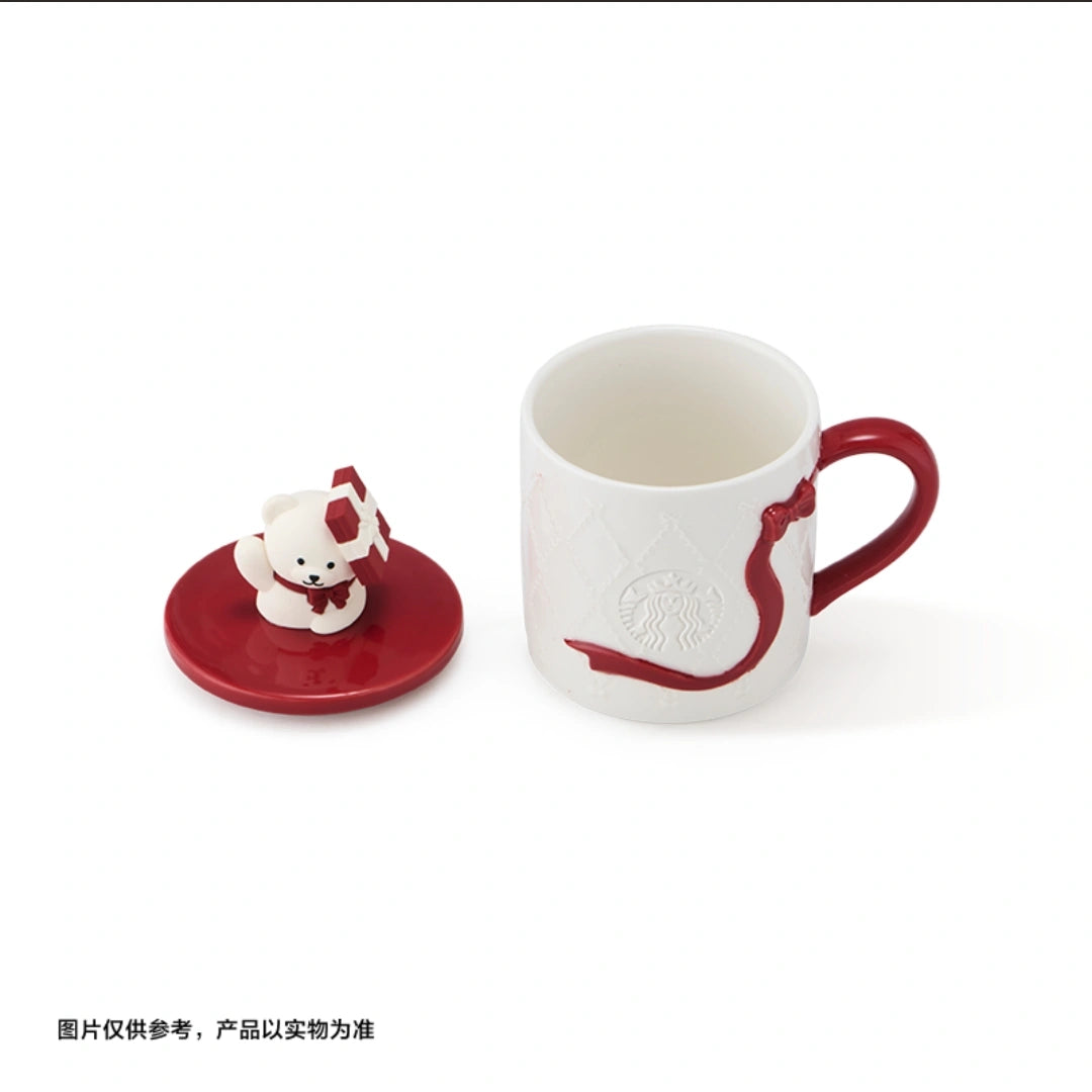 Starbucks Heart Fluttering Tribe Gird 330mL Mug with lids off