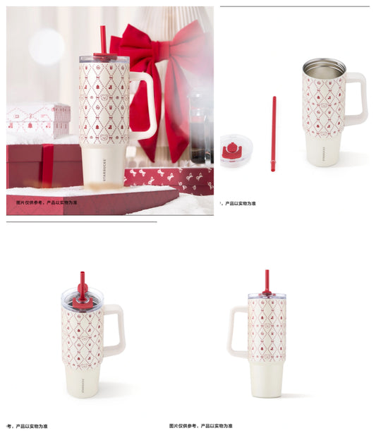 STARBUCKS Double Drinking Spout Stainless Steel 900ml Cup Display