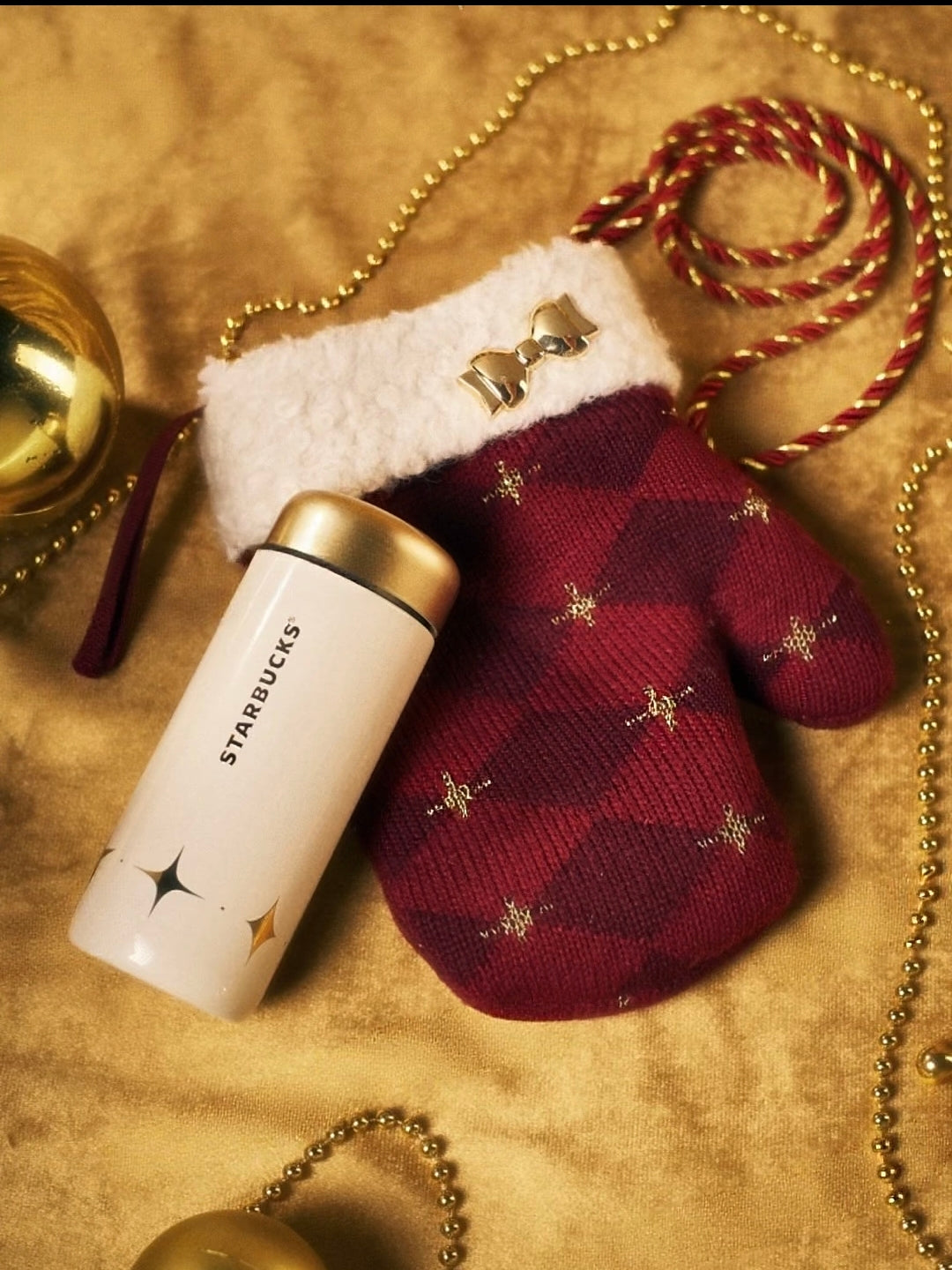 starbucks christmas warmth ss cup 220ml with glove shaped cover