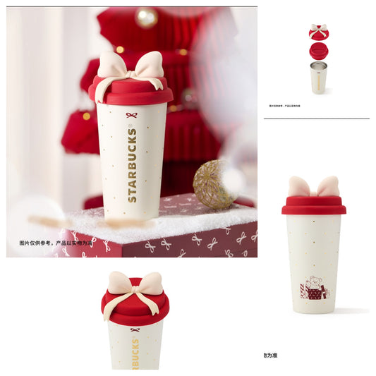 starbucks bow red lid ss cup 430ml display